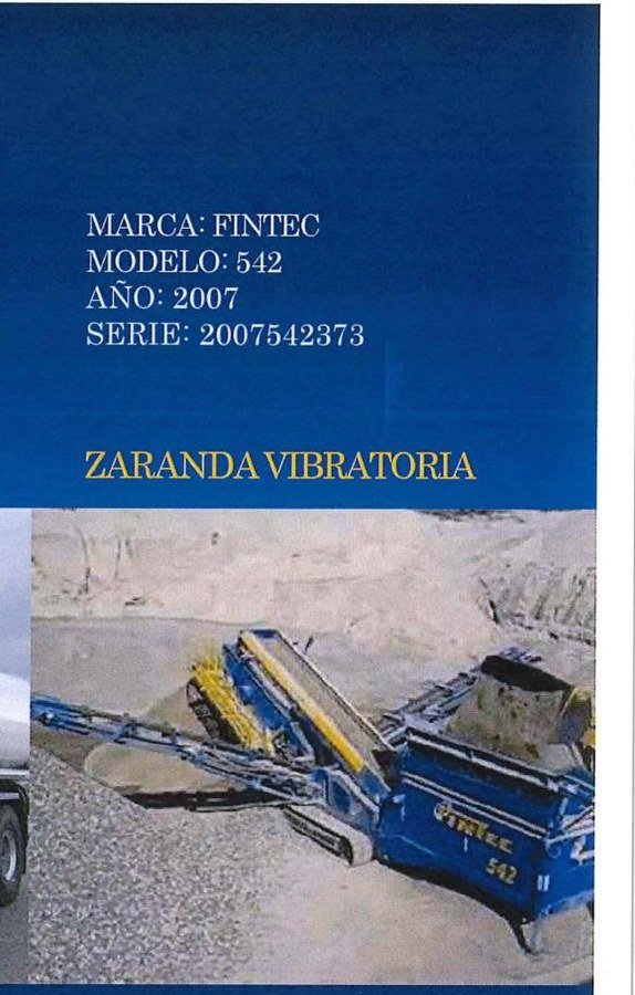 Zaranda vibratoria American Contratistas Generales